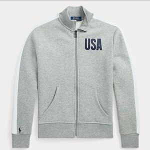 Polo Ralph Lauren Fleece USA Graphic Track Jacket Boys Size 7